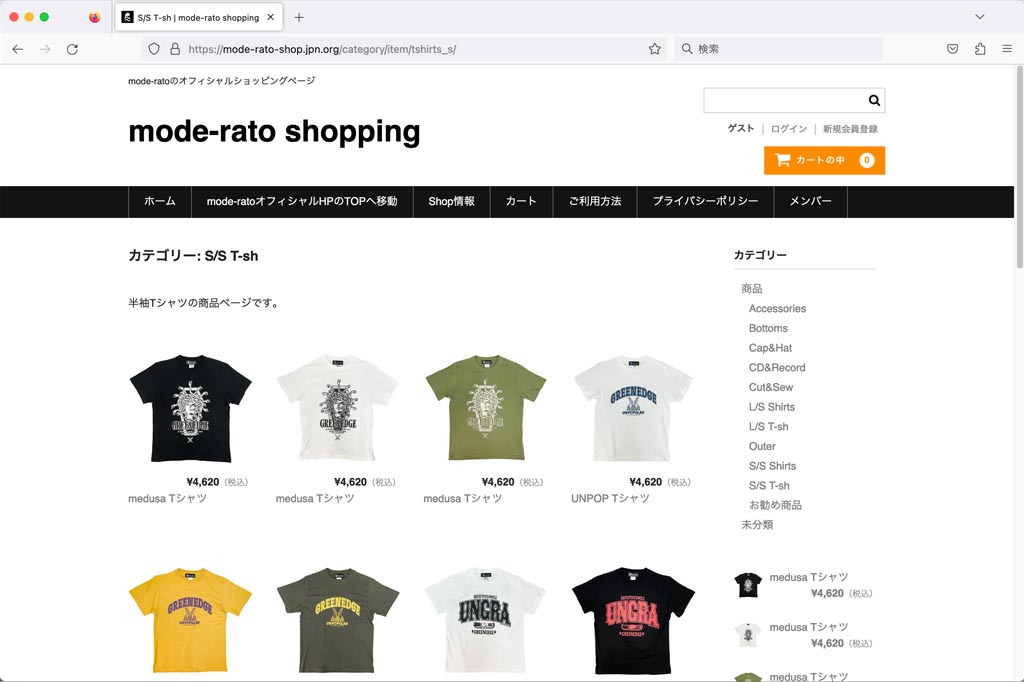 mode-rato shoppingページS/S T-shページに商品掲載しHPをリニューアルいたしました。